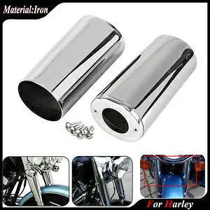 スムーズクロームフォークチューブスライダーカバーカウベルハーレーソフテイル05-13 FLSTNに適合 Smooth Chrome Fork Tube Slider Cover Cowbells Fit For Harley Softail 05-13 FLSTN 【並行輸入品】 35,750円