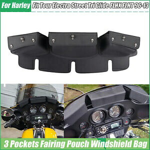 スカル 3 ポケット フロントガラス スクリーン バッグ ハーレーダビッドソン トライ グライド 1996-2013 用 Skull Three Pocket Windshield Screen Bag for Harley Davidson Tri Glide 1996-2013 【並行輸入品】