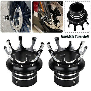 キングクラウン フロントアクスルカバー ハーレーソフテイル ロードキング エレクトラ ストリートグライド用 King Crown Front Axle Covers For Harley Softail Road King Electra Street Glide 【並行輸入品】