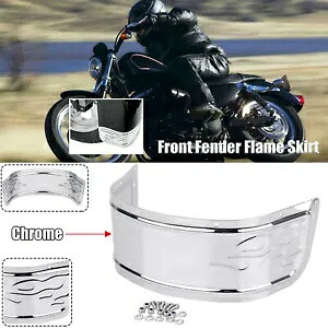 ハーレーツーリングエレクトラグライドソフテイル80-13用クロームフロントフェンダートリムスカート Chrome Front Fender Trim Skirt For Harley Touring Electra Glide Softail 80-13 【並行輸入品】