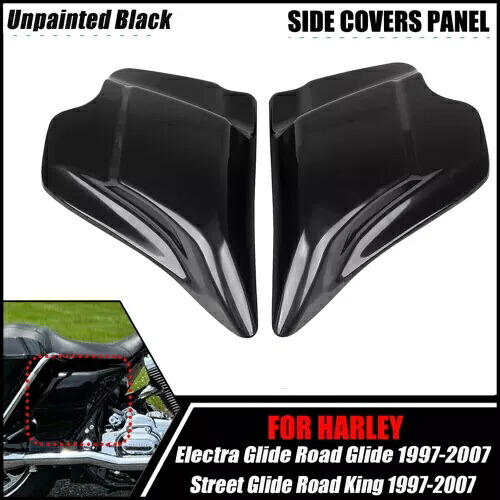 未塗装ブラック ABS サイドカバーパネルカウルハーレー 97-07 エレクトラグライド FLHT Unpainted Black ABS Side Covers Panel Cowl For Harley 97-07 Electra Glide FLHT 【並行輸入品】