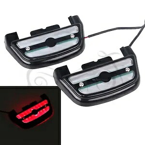 ハーレー CVO ウルトラクラシック用ペア LED ライト助手席フットボードクリアレンズカバー Pair LED Light Passenger Footboard Clear Lens Cover For Harley CVO Ultra Classic 【並行輸入品】