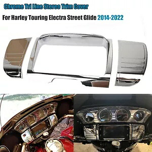 クローム トリライン ステレオ トリム ゲージ ハーレー ストリート グライド スペシャル FLHXS FLHX に適合 Chrome Tri Line Stereo Trim Gauge Fit For Harley Street Glide Special FLHXS FLHX 【並行輸入品】