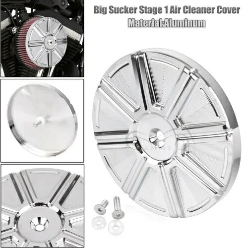 クロームビッグ吸盤ステージ 1 エアクリーナーカバーハーレーロードキンググライドダイナに適合 Chrome Big Sucker Stage 1 Air Cleaner Cover Fit For Harley Road King Glide Dyna 【並行輸入品】 36,465円