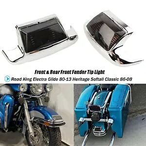 ハーレーロードキングエレクトラグライドヘリテージソフテイル用スモークLEDフェンダーチップライト Smoke LED Fender Tip Light For Harley Road King Electra Glide Heritage Softail 【並行輸入品】