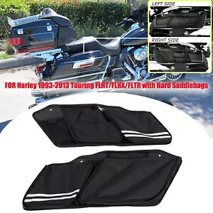 ハーレーCVO限定FLHTKSEロードグライド用ブラックサドルバッグライナーウォールオーガナイザー Black Saddlebag Liners Wall Organizer For Harley CVO Limited FLHTKSE Road Glide 【並行輸入品】