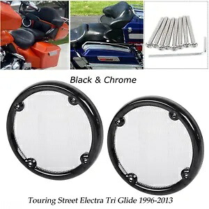 ハーレーエレクトラストリートグライド用メタルリアツアーパックスピーカートリムメッシュカバーセット Metal Rear Tour Pak Speaker Trim Mesh Cover Set For Harley Electra Street Glide 【並行輸入品】