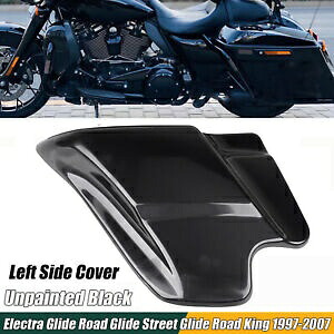 ハーレー ストリート エレクトラ ロード グライド キング 97-07 左側カバー 未塗装ブラック用 For Harley Street Electra Road Glide King 97-07 Left Side Cover Unpainted Black 【並行輸入品】
