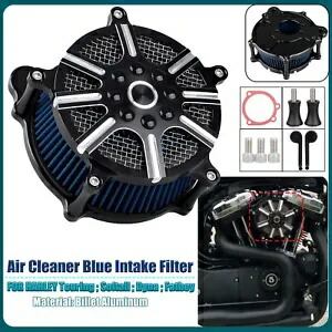オートバイエアクリーナーブルーインテークフィルターキットハーレーロードキングナイトトレイン用 Motorcycle Air Cleaner Blue Intake Filter Kit For Harley Road King Night Train 【並行輸入品】