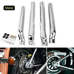クロームリアスイングアームチューブカバーキットハーレーソフテイルカスタムFXSTC FXST FXSTB用 Chrome Rear Swingarm Tube Covers Kit For Harley Softail Custom FXSTC FXST FXSTB 【並行輸入品】