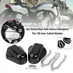 ペアブラック ABS バーシールドリアアクスルカバースイングアームキャップハーレー FLSTNSE に適合 Pair Black ABS Bar Shield Rear Axle Cover Swingarm Cap Fit For Harley FLSTNSE 【並行輸入品】