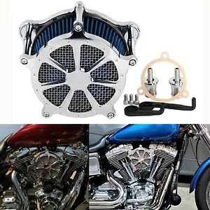 CNC アルミブルーエアクリーナーインテークフィルターハーレー M8 ツーリング 17 ソフテイル用 CNC Aluminum Blue Air Cleaner Intake Filter Fit For Harley M8 Touring 17 Softail 【並行輸入品】