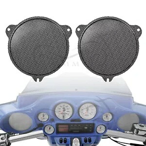 ハーレー CVO ウルトラ リミテッド フリーホイーラー用ブラック交換用フロント スピーカー グリル Black Replacement Front Speaker Grills For Harley CVO Ultra Limited Freewheeler 【並行輸入品】
