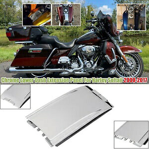 オートバイクローム下部ダッシュパネルエクステンションフィットハーレー 00-17 ファットボーイソフテイル Motorcycle Chrome Lower Dash Panel Extension Fit For Harley 00-17 Fatboy Softail 【並行輸入品】