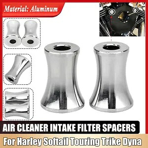 クロームエアクリーナーインテークフィルタースペーサーハーレーダイナワイドストリートロードグライド用 Chrome Air Cleaner Intake Filter Spacers For Harley Dyna Wide Street Road Glide 【並行輸入品】