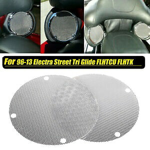 クロームリアメッシュスピーカーグリル ハーレー FLHTK 1996-2013 エレクトラ ストリート グライド用 Chrome Rear Mesh Speaker Grills For Harley FLHTK 1996-2013 Electra Street Glide 【並行輸入品】