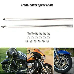 ハーレーエレクトラトライストリートグライドFLHTK FLHTCファットボーイ用フロントフェンダースピアトリム Front Fender Spear Trim For Harley Electra Tri Street Glide FLHTK FLHTC Fat Boy 【並行輸入品】