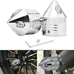 クロームフロントアクスルナットカバーハーレーロードストリートエレクトラグライドクラシック00-07用 Chrome Front Axle Nut Covers For Harley Road Street Electra Glide Classic 00-07 【並行輸入品】