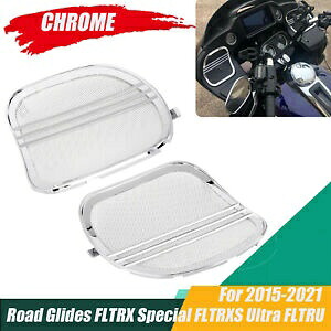 Tri-Line スピーカー グリル カバー トリム ハーレー ロード グライド スペシャル FLTRXS FLTRX 用 Tri-Line Speaker Grills Covers Trim For Harley Road Glide Special FLTRXS FLTRX 【並行輸入品】