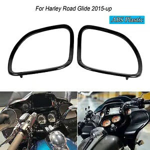 ブラック ABS フロントスピーカートリムハーレーロードグライド FLTRX ウルトラ FLTRU FLTRXSE 15+ Black ABS Front Speaker Trim For Harley Road Glide FLTRX Ultra FLTRU FLTRXSE 15+ 【並行輸入品】