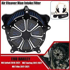 エアクリーナー ブルー インテークフィルター ハーレー 17-21 ツーリング FLHT FLTRX FLHR FLHRXS用 Air Cleaner Blue Intake Filter For Harley 17-21 Touring FLHT FLTRX FLHR FLHRXS 【並行輸入品】