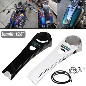 クローム/ブラック ロングライダー スタイル ダッシュパネル ハーレー ダイナ ワイド エレクトラ ツアー グライド用 Chrome/Black Long Rider Style Dash Panel For Harley Dyna Wide Electra Tour Glide 【並行輸入品】