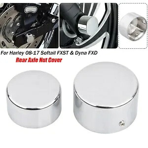 クロームリアアクスルナットカバー ハーレーソフテイル 08-17 FLSTN FXSTC FXST FLS に適合 Chrome Rear Axle Nut Covers Fit For Harley Softail 08-17 FLSTN FXSTC FXST FLS 【並行輸入品】