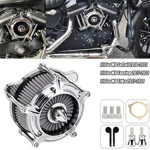 グレーインテークエアフィルタークロームエアクリーナー M8 ソフテイルツーリングトライク 17-21 に適合 Grey Intake Air Filter Chrome Air Cleaner Fit For M8 Softail Touring Trike 17-21 【並行輸入品】