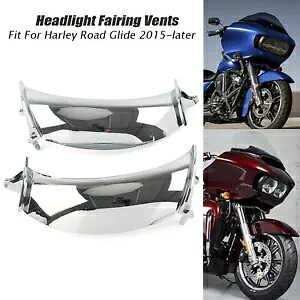 フロントヘッドライトフェアリングベント ABS ハーレー CVO ロードグライド FLTRXSE ウルトラ FLTRU Front Headlight Fairing Vents ABS For Harley CVO Road Glide FLTRXSE Ultra FLTRU 【並行輸入品】