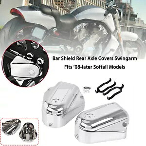 クロームバーシールド リアアクスルカバー スイングアームキャップ ハーレーブラックライン 11-13 FXS用 Chrome Bar Shield Rear Axle Cover Swingarm Cap For Harley Blackline 11-13 FXS 【並行輸入品】