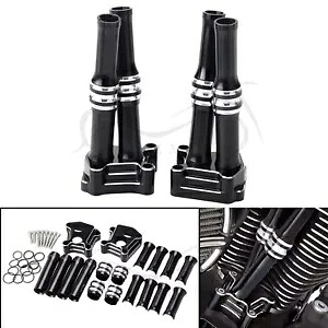 ブラックアルミニウムプッシュロッド & タペットカバーキットハーレーブレイクアウト FXSB CVO FXSBSE 用 Black Aluminum Pushrod &Tappet Cover Kit For Harley Breakout FXSB CVO FXSBSE 【並行輸入品】