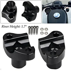 ハーレー スポーツスター アイアン 883 48 72 V-ロッド ロード グライド用 高さ 1.7インチ ハンドルバー ライザー For Harley Sportster Iron 883 48 72 V-Rod Road Glide 1.7\
