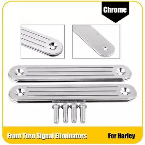 クローム CNC フロント ターン シグナル エリミネーター ブラケット ハーレー ストリート グライド FLHXI 用 Chrome CNC Front Turn Signal Eliminators Bracket For Harley Street Glide FLHXI 【並行輸入品】
