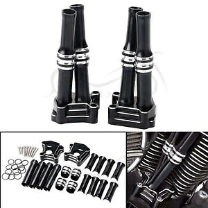 ブラックアルミニウムプッシュロッド & タペットカバーキットハーレーブレイクアウト FXSB CVO FXSBSE 用 Black Aluminum Pushrod &Tappet Cover Kit For Harley Breakout FXSB CVO FXSBSE 【並行輸入品】