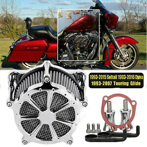 CNC クロームエアクリーナーインテークフィルターハーレーダイナスーパーグライドソフテイルファットボーイ用 CNC Chrome Air Cleaner Intake Filter For Harley Dyna Super Glide Softail Fatboy 【並行輸入品】