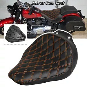 オートバイオレンジラインドライバーソロシートサドルフィットハーレーファットボーイ EFI FLSTFI Motorcycle Orange Line Driver Solo Seat Saddle Fit For Harley Fat Boy EFI FLSTFI 【並行輸入品】