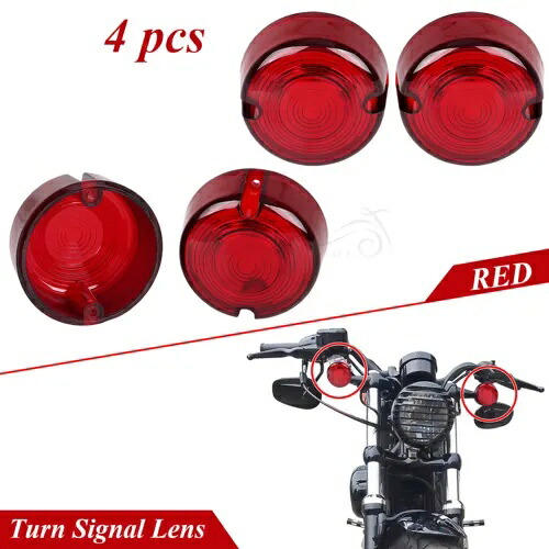 4 個レッドターンシグナルレンズカバーハーレーソフテイル FXSTC ダイナ FXRP FXDX FXDI に適合 4Pcs Red Turn Signal Lens Cover Fit For Harley Softail FXSTC Dyna FXRP FXDX FXDI 【並行輸入品】