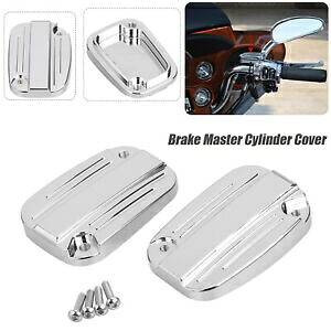 2 個フロントブレーキマスターシリンダーカバーセットハーレー V ロッドストリートエレクトラグライド用 2PCS Front Brake Master Cylinder Cover SET For Harley V-Rod Street Electra Glide 【並行輸入品】