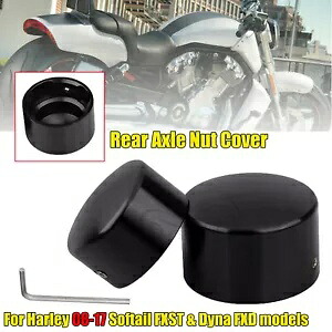 グロスブラックリアアクスルナットカバーハーレーダイナ 08-17 FXDB FXDC FXDWG FXDL に適合 Gloss Black Rear Axle Nut Cover Fit For Harley Dyna 08-17 FXDB FXDC FXDWG FXDL 【並行輸入品】