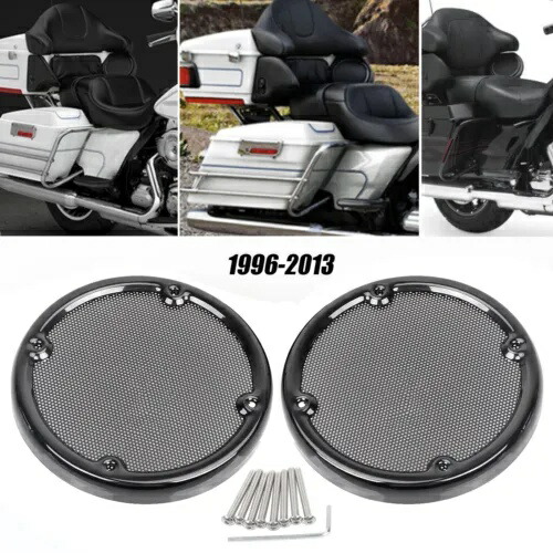 ブラック ツアーパック スピーカー メッシュ カバー メタル ハーレー トライ グライド ウルトラ クラシック 09-13用 Black Tour Pak Speaker Mesh Cover Metal For Harley Tri Glide Ultra Classic 09-13 【並行輸入品】