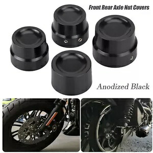 4X オートバイフロント + リアアクスルカバーキャップナットキットハーレー VRSC ダイナソフテイル用 4X Motorcycle Front+Rear Axle Cover Cap Nut Kit Fit For Harley VRSC Dyna Softail 【並行輸入品】