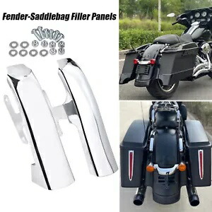 ハーレーエレクトラグライド 09-13 ロードキング用クロームフェンダーサドルバッグフィラーパネル Chrome Fender Saddlebag Filler Panels For Harley Electra Glide 09-13 Road King 【並行輸入品】