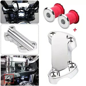 ハンドルバーライザー 1 インチ トップクランプ + ブッシュキット ハーレー スポーツスター ダイナ ソフテイル FXR 用 Handlebar Riser 1\