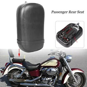 ホンダシャドウスピリット VT750 ACE VT750C 用黒革助手席後部座席パッド Black Leather Passenger Rear Seat Pad For Honda Shadow Spirit VT750 ACE VT750C 【並行輸入品】