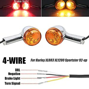 リアターンシグナルライトインジケーターアンバー/レッドハーレースポーツスターXL883 1200 48 72用 Rear Turn Signal Light Indicator Amber/Red For Harley Sportster XL883 1200 48 72 【並行輸入品】