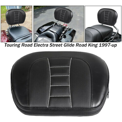 PUレザーシーシーバーバックレストパッドハーレーロードストリートグライドキングスペシャルFLHT用 PU Leather Sissy Bar Backrest Pad For Harley Road Street Glide King Special FLHT 【並行輸入品】