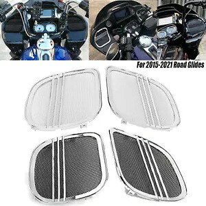 Tri-Line スピーカー グリル カバー トリム ロード グライド FLTRU FLTRX スペシャル FLTRXS 15+ Tri-Line Speaker Grills Cover Trim For Road Glide FLTRU FLTRX Special FLTRXS 15+ 【並行輸入品】