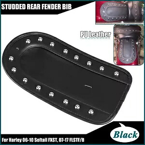 ブラック スタッズ リアフェンダー よだれかけ ソロシート ハーレー ソフテイル 06-10 標準 FXST用 Black Studded Rear Fender Bib Solo Seat For Harley Softail 06-10 Standard FXST 【並行輸入品】