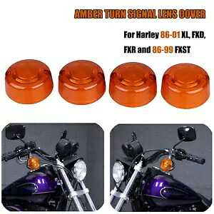 オートバイアンバー ABS ターンシグナルレンズカバーハーレースポーツスターダイナ FXDX に適合 Motorcycle Amber ABS Turn Signal Lens Covers Fit For Harley Sportster Dyna FXDX 【並行輸入品】