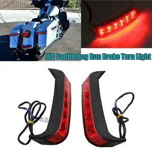 サドルバッグラン/ブレーキ/テールライトブラックハウジングLEDレッドレンズハーレーロードキング用 Saddlebag Run/Brake/Tail Light Black Housing LED Red Len For Harley Road King 【並行輸入品】